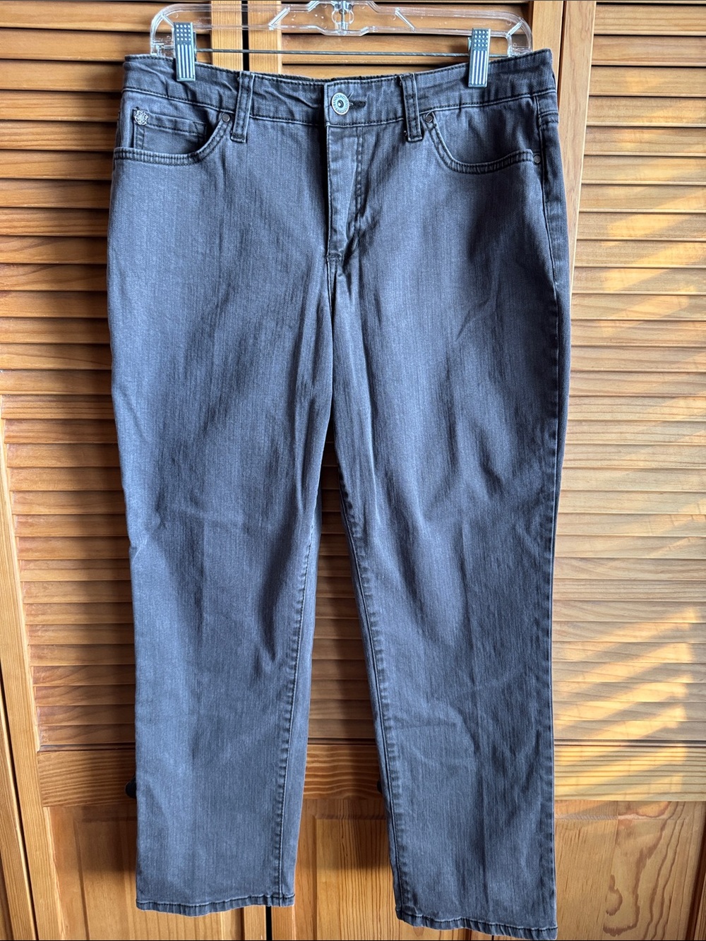 BANDOLINO Mandie Women’s Gray Straight-Leg Jeans - Size 12S